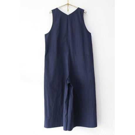 **またまたまた再入荷**Linenya リネンヤ　コットンVネックサロペット　#ネイビー、チャコール、ブラック