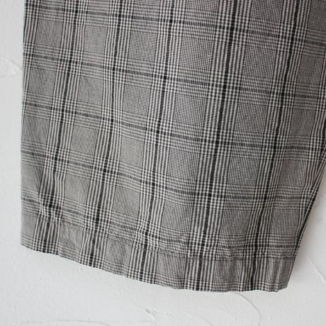 **またまたまた再入荷** TRAVAIL MANUEL トラバイユマニュアル　綿麻チェックバームパンツ #グレー　【送料無料】