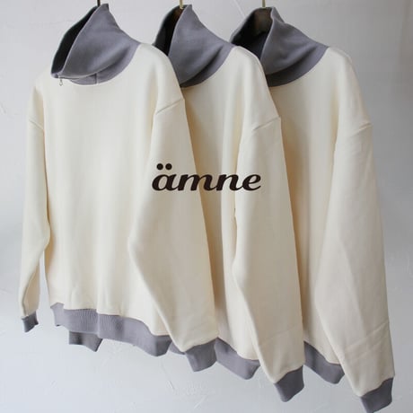 amne アンヌ　FRENCH TERRY zip turtle　フレンチテリージップタートル　#natural