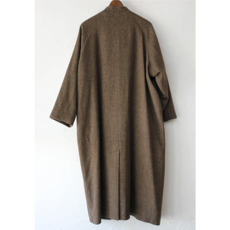 atelier naruse アトリエナルセ　wool linen tweed stand collar coat　ウールリネンツイードスタンドカラーコート