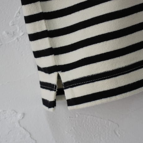 Tigre Brocante ティグルブロカンテ　バスクボーダーストールマン5分袖Tシャツ　＃生成りｘブラック　【送料無料】