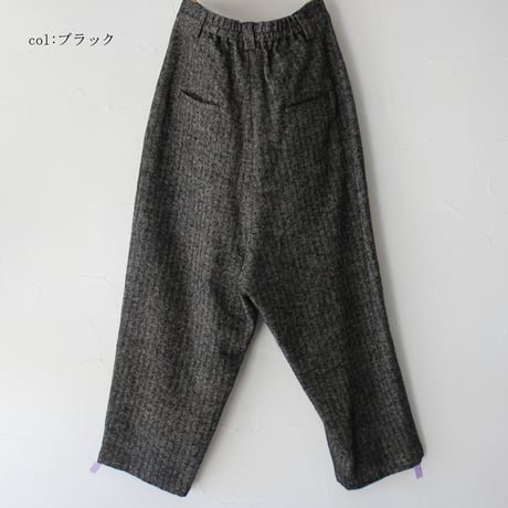 atelier naruse アトリエナルセ　シェットランドウールリネンタックワイドパンツ shetland wool linen tuck wide pants