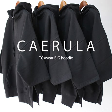 CAERULA カエルラ　TC sweat BIG hoodie 裏起毛スウェットBIGパーカー  #ホワイト、ブラック　【送料無料】