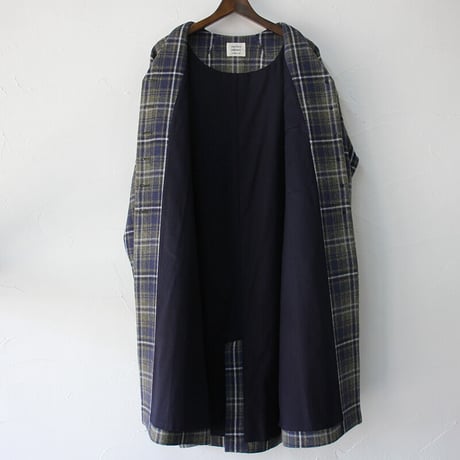atelier naruse アトリエナルセ　タータンチェックツィードコクーンコート｜tartan check tweed cocoon coat