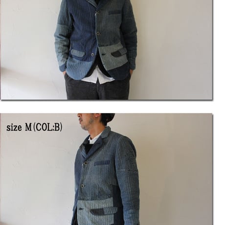 FUNSET OF ART ファンセットオブアート　RANRU刺し子パブロジャケット RANRU"SASHIKO"Poblo JK　＃インディゴ　【送料無料】