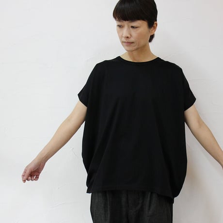 **再入荷** TRAVAIL MANUEL トラバイユマニュアル　シルケット天竺バルーンTシャツ　#オフ白、ブラック、ネイビー