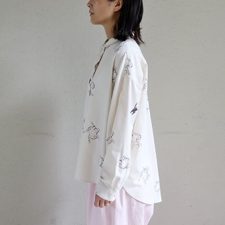 atelier naruse アトリエナルセ　レーヨンコットンビッグシルエットシャツ～バレリーナ～　rayon cotton big silhouette shirt
