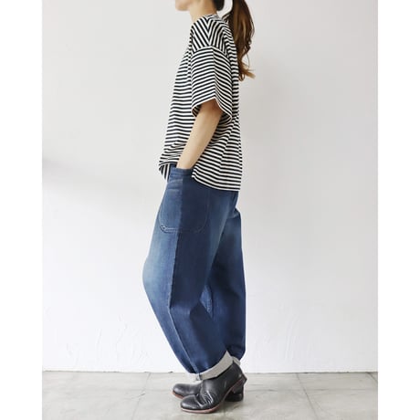 **2025a/w分到着** atelier naruse アトリエナルセ　コットンデニム ウエストゴム バルーンバンツ　#ストーンウォッシュ加工
