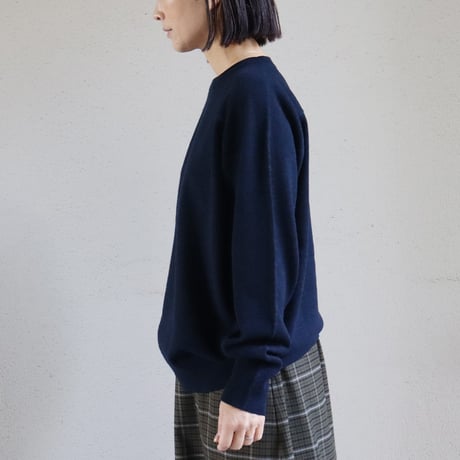 homspun ホームスパン　ラム12Gクルーネックプルオーバー　#イエロー、ネイビー