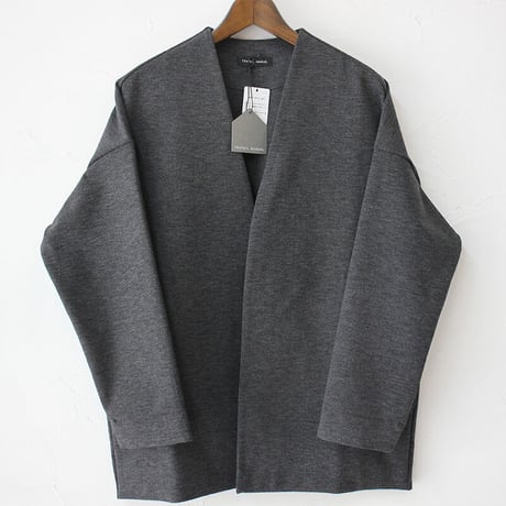 TRAVAIL MANUEL トラバイユマニュアル　ミラノリブカーデジャケット　#チャコールグレー、ブラック