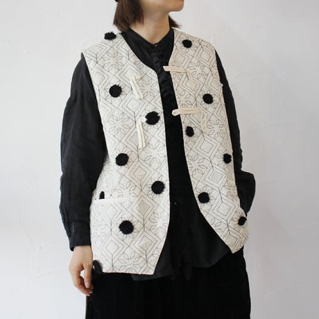 ASEEDONCLOUD アシードンクラウド blooming cloth garden instrumentalist vest #off white