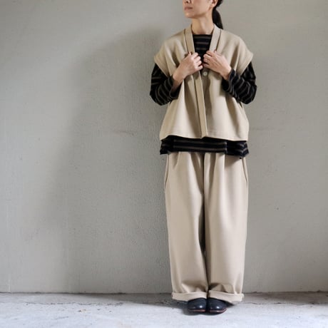 ARTE POVERA アルテポーヴェラ　ポンチ裏起毛フレンチカーデ　#ベージュ
