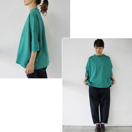 **またまたまた再入荷**　 Linenya リネンヤ　コットンデラヴェ7分袖Tシャツ