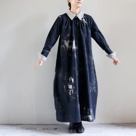 ASEEDONCLOUD アシードンクラウド　Fog forest denim Tea garden gown #black 【送料無料】