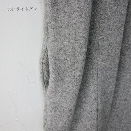 ARTE POVERA アルテポーヴェラ　リサイクルウールパイルロングベスト　#生成りベージュ、ライトグレー