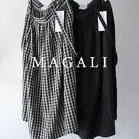 MAGALI マガリ　ベルギーリネンサスペンダースカート　#ブラック