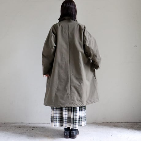 amne アンヌ　ナイロンオックスカバードコート　NYLON OX covered coat #オリーブ、ブラック