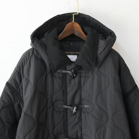 KHA:KI カーキ MIL QUILT DUFFLE COAT ミリタリーキルトダッフルコート　#ブラック　【送料無料】