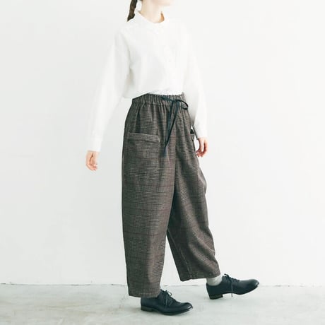 MAGALI マガリ　コットンコーデュロイポッシュパンツ　#ブラックチェック、ブラウンチェック　【送料無料】