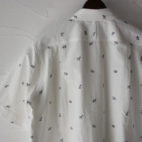 ASEEDONCLOUD アシードンクラウド companion dog print shokuonshitsu workshirts #off white