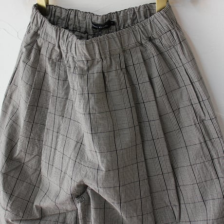 **またまたまた再入荷** TRAVAIL MANUEL トラバイユマニュアル　綿麻チェックバームパンツ #グレー　【送料無料】