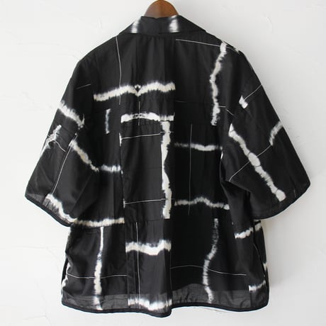 ARTE POVERA アルテポーヴェラ　スーピマローンしぼり染めシャツジャケット　#ブラックMIX