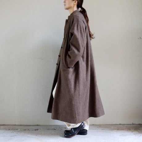 atelier naruse アトリエナルセ　wool linen tweed stand collar coat　ウールリネンツイードスタンドカラーコート