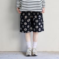 FUNSET OF ART ファンセットオブアート　紋抜染ダブルニーショートパンツ　#ブラック　【送料無料】