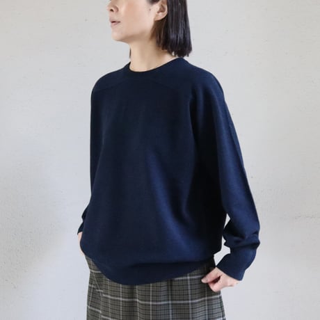 homspun ホームスパン　ラム12Gクルーネックプルオーバー　#イエロー、ネイビー