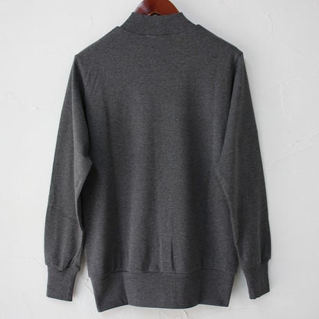 homspun ホームスパン　30/1フライスハイネック長袖プルオーバー　#TOPグレー、TOPチャコール、ブラック