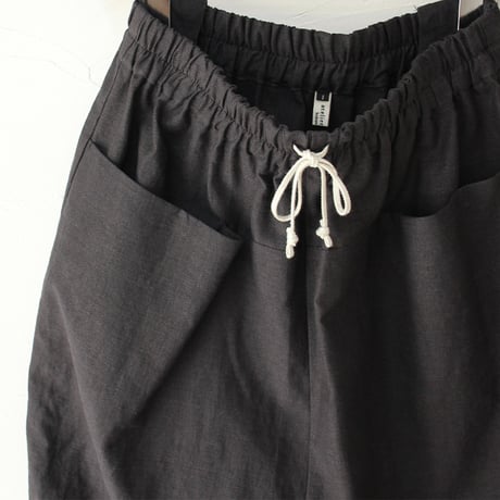 atelier naruse アトリエナルセ　リネンコットンサルエルパンツ　#キナリ、チャコール