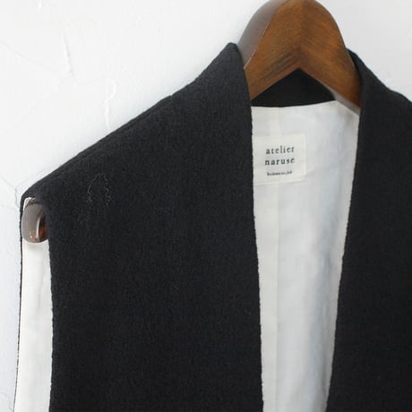 atelier naruse アトリエナルセ　pure wool bouclé vest　ピュアウールブークレベスト　#ブラック、オリーブ　【送料無料】