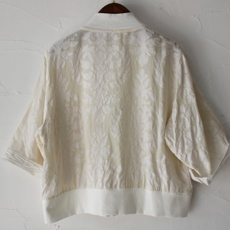 ARTE POVERA アルテポーヴェラ　インドジャガード8分袖カーディガン　#キナリ