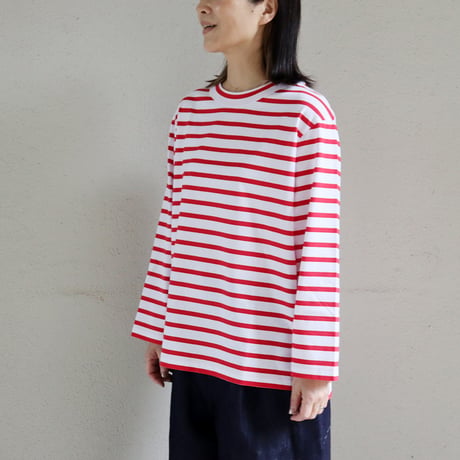 atelier naruse アトリエナルセ　コットンボーダーカットソー（長袖）　cotton border cut&sewn ～+homme～