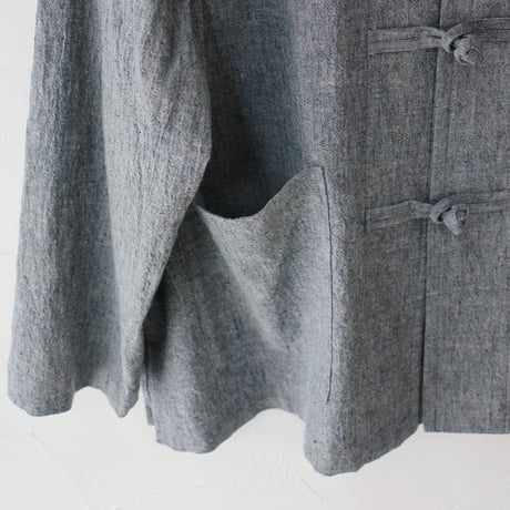 atelier naruse アトリエナルセ　コットンヘンプインディゴチャイナブラウス　cotton hemp indigo Chinese blouse