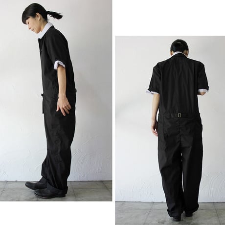 ASEEDONCLOUD　アシードンクラウド　Silky typewritter cloth sakurashi jumpsuit  #ブラック　【送料無料】