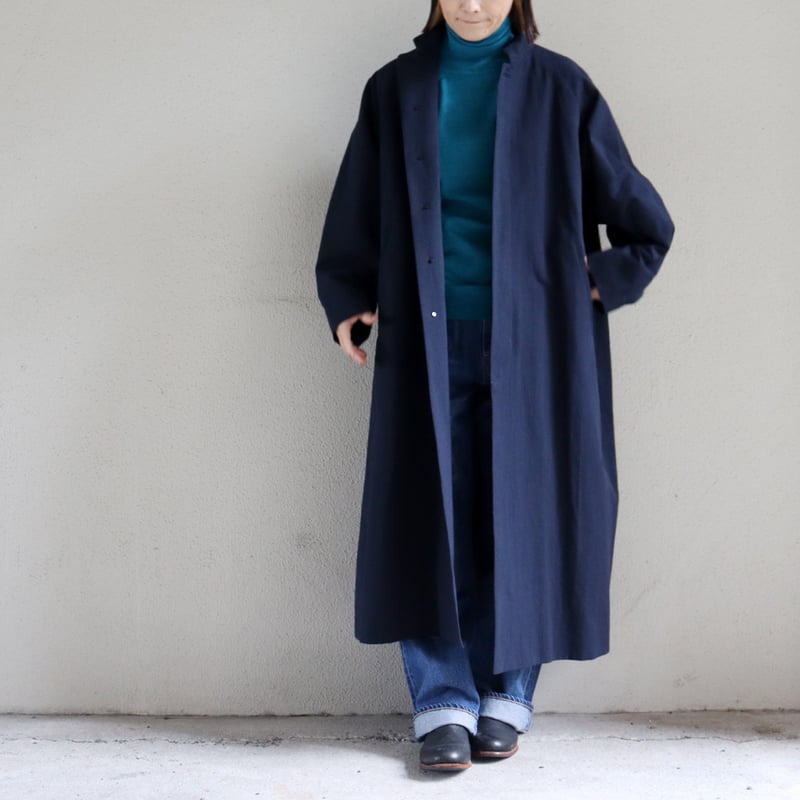 atelier naruse アトリエナルセ コットンヘンプスタンドカラーコート