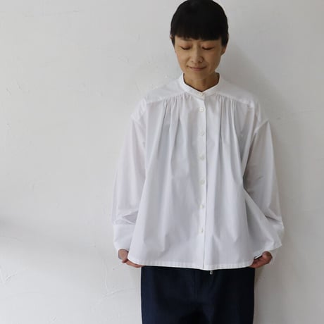 atelier naruse アトリエナルセ　コットン ~トーマスメイソン~ バンドカラーシャツ｜cotton ~THOMAS MASON~ band-collar shirt
