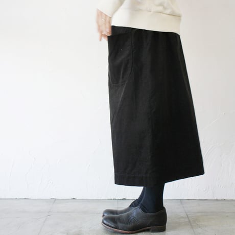 **再入荷** homspun ホームスパン　細コールギャザースカート　#シロ、ピンク、ブラック