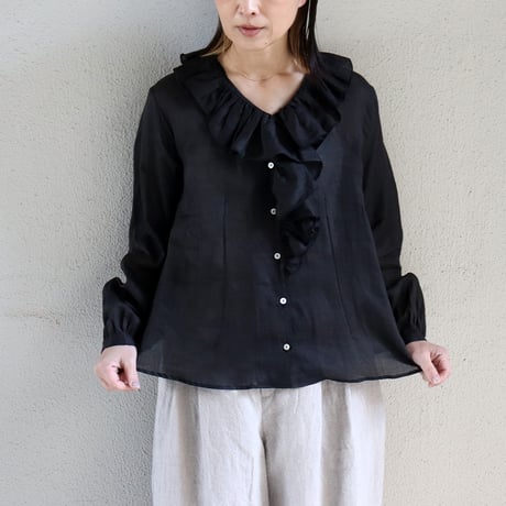 SUSURI ススリ　スネイルブラウス　#off white , black  【送料無料】