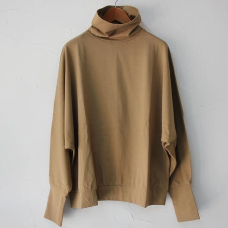 **ベージュ、オールドブルーのみ再入荷** Linenya リネンヤ　コットンシルクハイネックプルオーバー　#ブラック、ネイビー、ベージュ、オールドブルー　【送料無料】