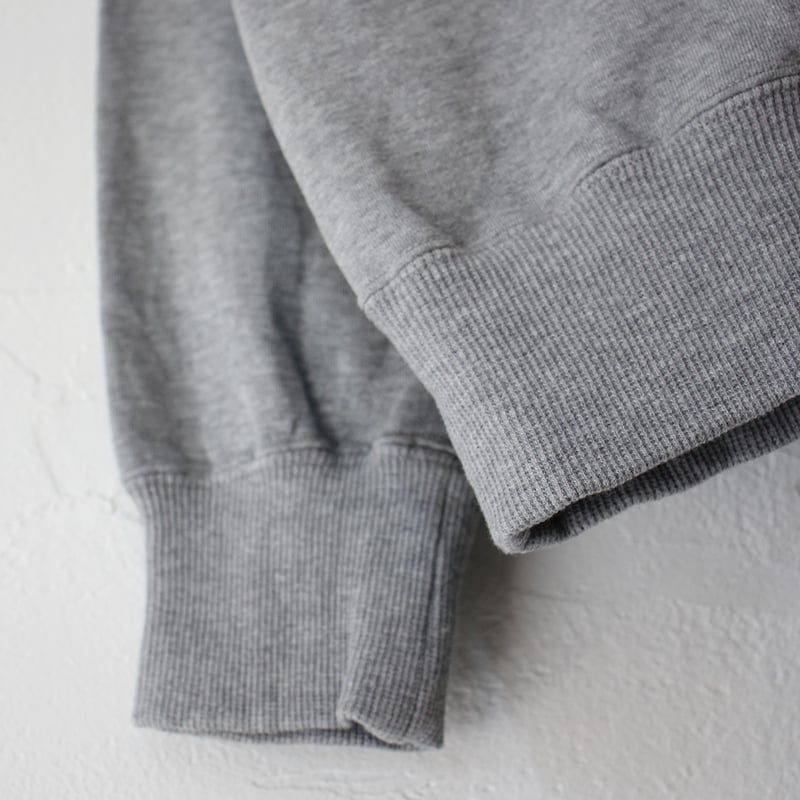homspun ホームスパン コンパクト裏毛Vネックカーディガン #TOPグレー