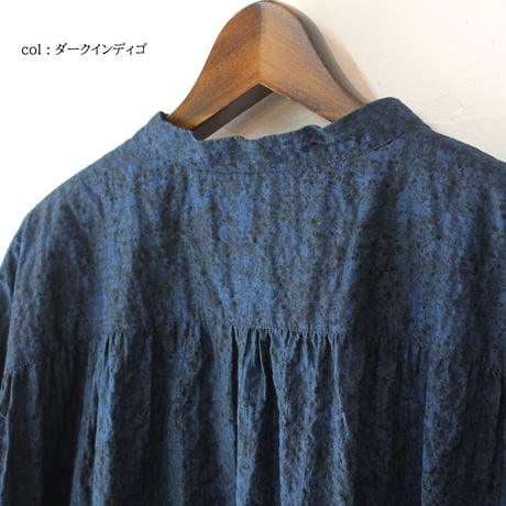 **またまた再入荷** Linenya リネンヤ　HOKKOH LIBERTY バンドカラー半袖シャツ　#インディゴ、ダークインディゴ　【送料無料】