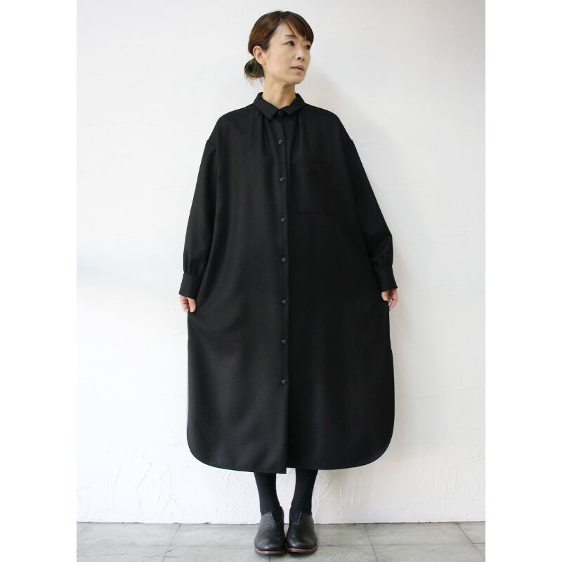 atelier naruse アトリエナルセ wool saxony long shirt ウ