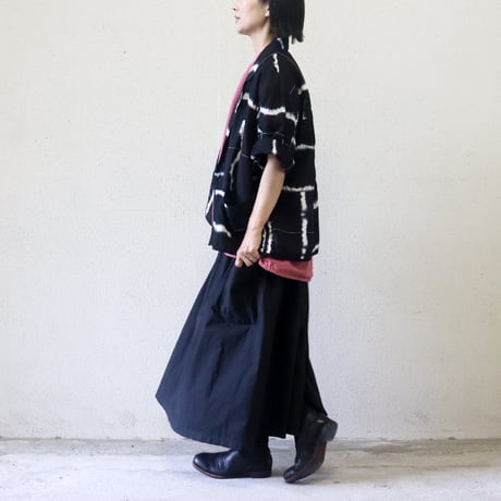 ARTE POVERA アルテポーヴェラ　スーピマローンしぼり染めシャツジャケット　#ブラックMIX