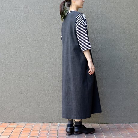 **再入荷** atelier naruse アトリエナルセ　コットンリネンスラブジャンパースカート　cotton linen slab jumper skirt