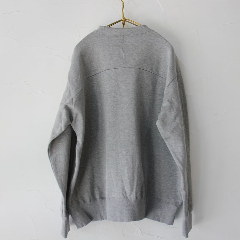 homspun ホームスパン コンパクト裏毛Vネックカーディガン #TOPグレー