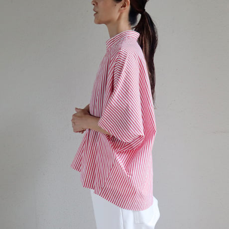 **またまたまた再入荷** LinenYa リネンヤ　近江タンブラーヘンリーネックブラウス　#ブラック、ネイビー、ベージュ、レッド