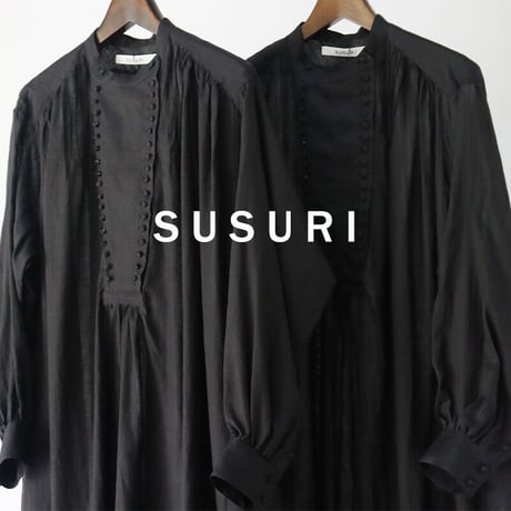 SUSURI ススリ　ぺブルドレス　#black 【送料無料】