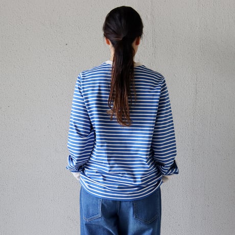**再入荷**　atelier naruse アトリエナルセ　コットンボーダーカットソー（長袖）cotton border cut&sewn（long sleeves）